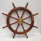 Nautical Wooden and Brass Boat or Ships Wheel