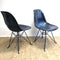 2 x Indigo Blue Fibreglass ‘Eiffel’ chairs by Modernica W/ Black Base