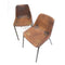 Pair Vintage Brown Leather Stackable Chairs