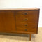 Restored Compact Mid Century Teak Burgess Cats Eye Sideboard
