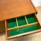 Restored Compact Mid Century Teak Burgess Cats Eye Sideboard