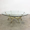 Mid Century Glass And Brass Circular Coffee Table C1960s