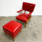 Original 1950's Mid Century Armchair & Footstool