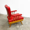 Original 1950's Mid Century Armchair & Footstool