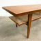 Restored Danish Mid Century Coffee Table With Rattan Shelf