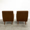 Pair Of Mid Century Velvet Armchairs With Footstools