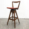 Mid Century T H Brown Leather Swivel Bar Stool