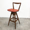 Mid Century T H Brown Leather Swivel Bar Stool