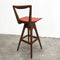 Mid Century T H Brown Leather Swivel Bar Stool