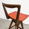 Mid Century T H Brown Leather Swivel Bar Stool