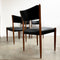 Mid Century Vintage Set Of 4 Parker Dining Chairs - New Italian Leather Upholstery