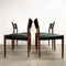Mid Century Vintage Set Of 4 Parker Dining Chairs - New Italian Leather Upholstery