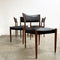 Mid Century Vintage Set Of 4 Parker Dining Chairs - New Italian Leather Upholstery