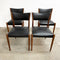 Mid Century Vintage Set Of 4 Parker Dining Chairs - New Italian Leather Upholstery