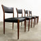 Mid Century Vintage Set Of 4 Parker Dining Chairs - New Italian Leather Upholstery