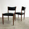 Mid Century Vintage Set Of 4 Parker Dining Chairs - New Italian Leather Upholstery