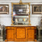 Antique French Burl Walnut and Green Marble Sideboard