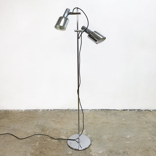 Mid Century 1970's Twin Beam Chrome Standard Lamp