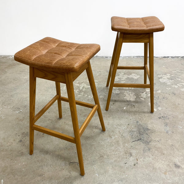 Genuine TH Brown Martelle Designer Bar Stools - Brand New