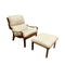 Mid Century Tessa Austin Leather Armchair With Footstool
