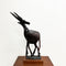 Spectacular Mid Century Springbok Carved Wooden Sculpture Figurine