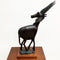 Spectacular Mid Century Springbok Carved Wooden Sculpture Figurine