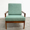 Restored and Upholstered Parker Mid Century Teak Armchair Lounge Chair