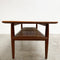 Parker Mid Century Coffee Table With Rattan Shelf