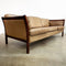 Danish Tan Leather Three Seater Lounge