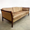 Danish Tan Leather Three Seater Lounge