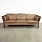 Danish Tan Leather Three Seater Lounge