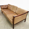 Danish Tan Leather Three Seater Lounge