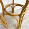 Pair Of Cane Bar Stools - Shaggy Blue Upholstery