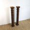 Pair of Antique Cedar Barley Twist Columns