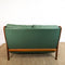 Mid Century Sage Green Leather Tessa Delmont 2 seater Lounge