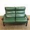 Mid Century Sage Green Leather Tessa Delmont 2 seater Lounge