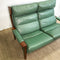 Mid Century Sage Green Leather Tessa Delmont 2 seater Lounge