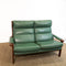 Mid Century Sage Green Leather Tessa Delmont 2 seater Lounge