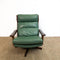 Mid Century Sage Green Leather Tessa Delmont Swivel Armchair