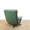 Mid Century Sage Green Leather Tessa Delmont Swivel Armchair