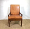 Rustic Oversize Leather and Teak Chairs