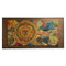 Mid Century Modern Abstract Mosaic Tile and Pasto Oil painted Artwork
