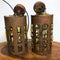 Pair of Mid Century Copper Blown Glass Ceiling Lights