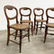 Set of Four 1890s Antique Rattan Caned Seat Dining Chairs