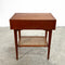 Mid Century Teak Bedside With Rattan Shelf