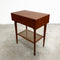 Mid Century Teak Bedside With Rattan Shelf