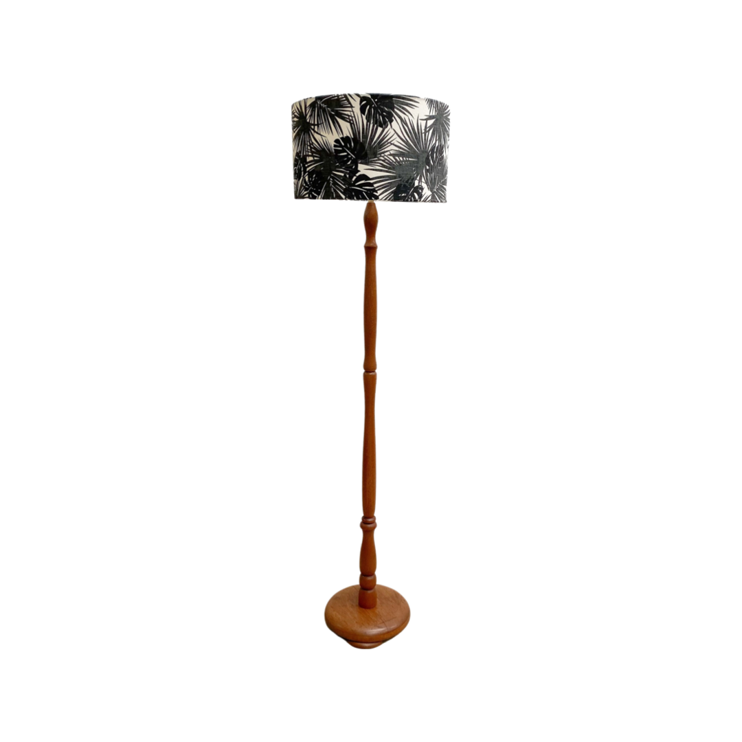 Mid Century Turned Meranty Floor Lamp