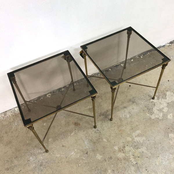 Glass & Brass Coffee Or Bedside Tables Priced Individually