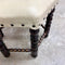 Vintage Danish Bobbin Stool With Leather Upholstery