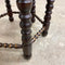 Vintage Danish Bobbin Stool With Leather Upholstery
